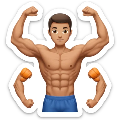 Man flexing skinny long arms sticker