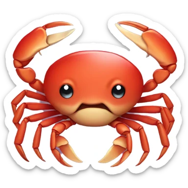 Crab that holds a heart  sticker
