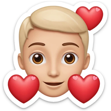 cara con ojos corazon sticker