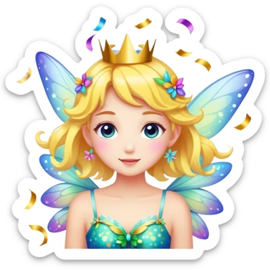 Beautiful Birthday Confetti fairy sticker