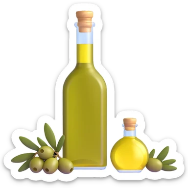 glass bottle of olive oil sticker