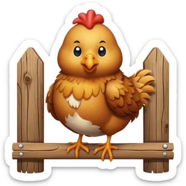 tavuk agicin üstünde otruyor sticker