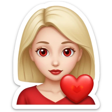 cara con ojos corazón sticker