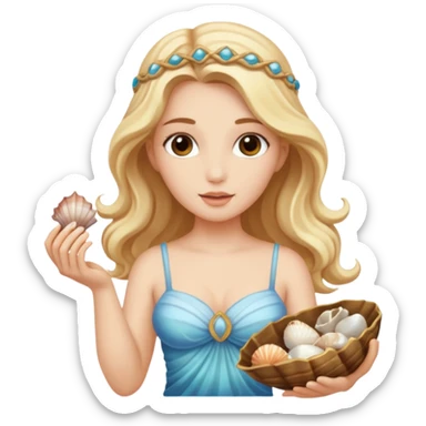Aphrodite avec des coquillages  sticker