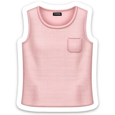 Powder pink Chanel suit tweed top sticker
