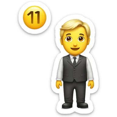 +1 number in fancy manner sticker