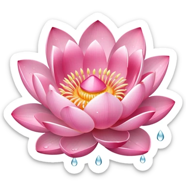 pink lotus flower, soft petals sticker