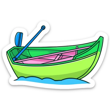 pink rowing boat sticker