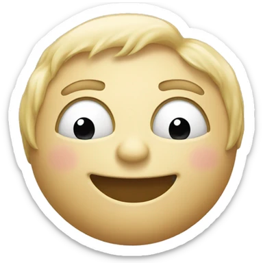 smiling smiley with double chin sticker