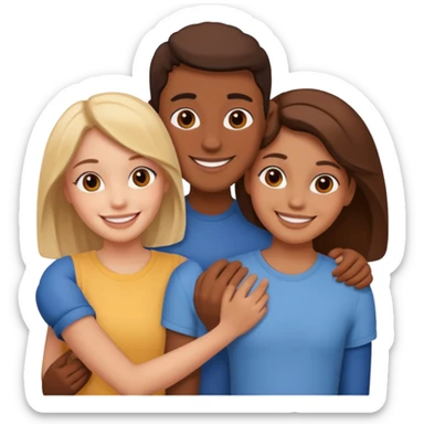 three intrelaced friends sticker