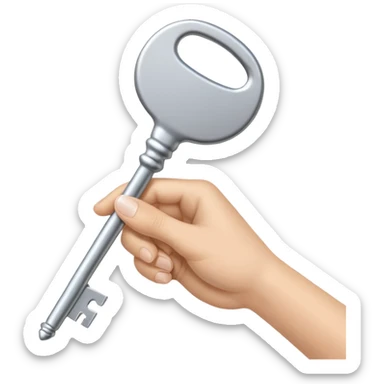 a hand holding a key, symbolizing autonomy sticker