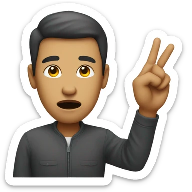 A person giving a dismissive 'nah' gesture, with a raised hand and an unimpressed facial expression sticker