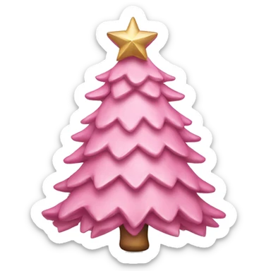 Pink Christmas tree with bows sticker