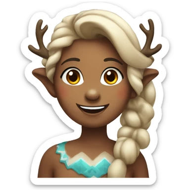 Reindeer girl happy sticker