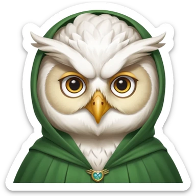 white owl professor in green cloak university sticker