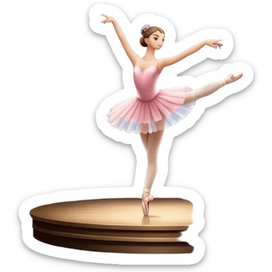 Icon for Ballet: a theater stage with silhouette of a ballerina in an elegant pose, surrounded by spotlight and stage lights. The icon should convey the grace and beauty of ballet, with focus on the dancer and the dramatic lighting. Transparent background. sticker