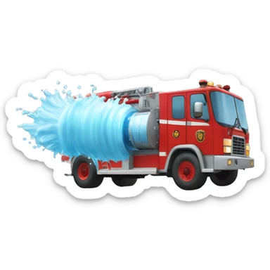 fire truck shooting water sticker