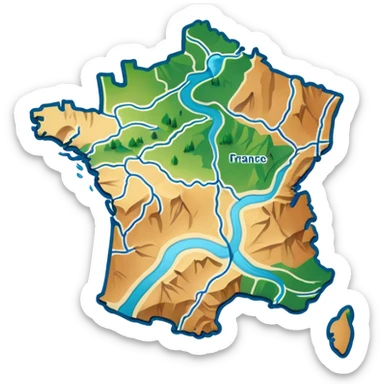 carte de la france sticker