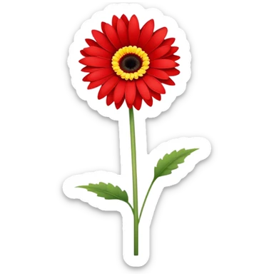 single Gerbera Daisy, straight stem sticker