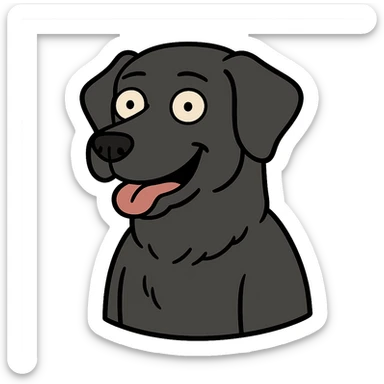 cartoon style black labrador retriever t-shirt graphic sticker