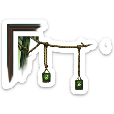 Old wold hanged in wild forest sticker