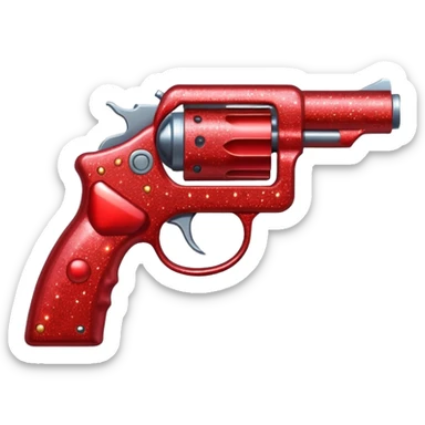 red glitter gun sticker