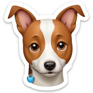 a white jack russell the size of a kelpie sticker