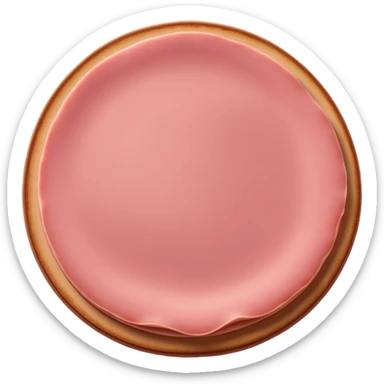 single slice of pink bologna, simple, clear sticker