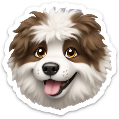 fluffy dog with open mouth sticker