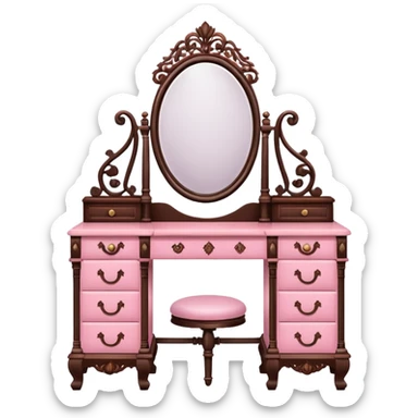 pink and brown vanity sticker