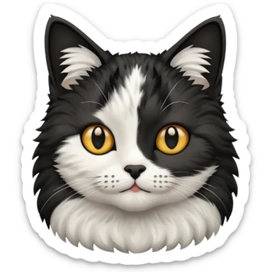 Cat black and white stain sticker