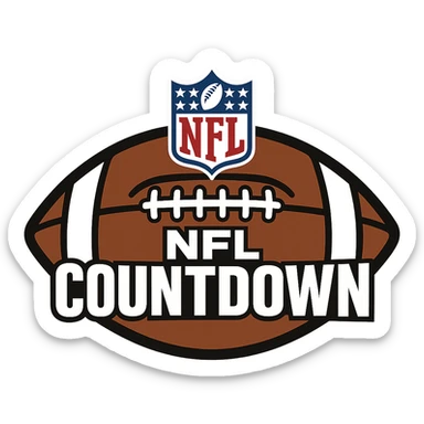 stylized football with the 'NFL Countdown' logo, clean vector art sticker