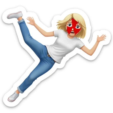 falling girl like in spiderman movie sticker
