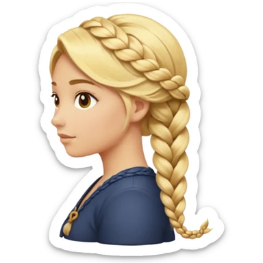 a secluded blonde piece of a hair braid sticker