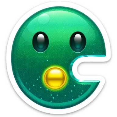 Glitter Green Pacman sticker