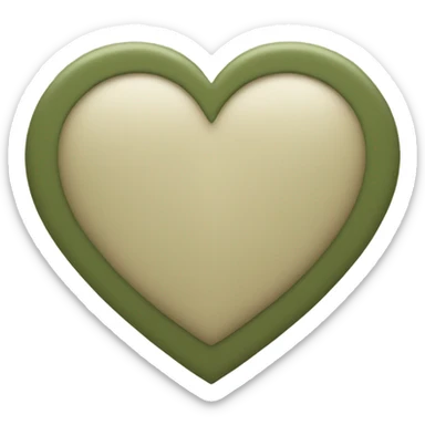 Khaki green heart sticker