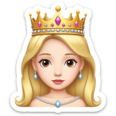 princess with crown and tiara sticker