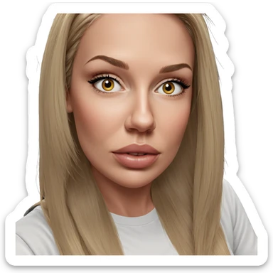 portrait of a blonde girl sticker