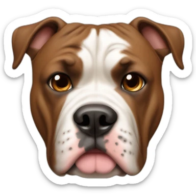 all brown american bulldog dog with cropped ears sticker