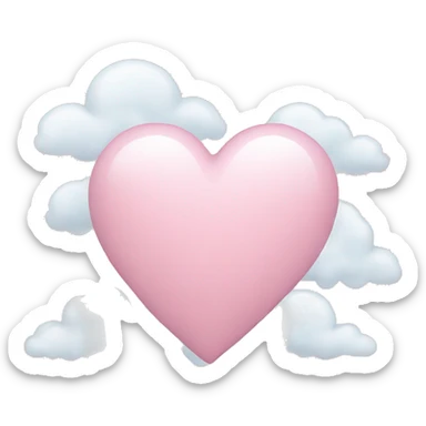 light pink heart with clouds sticker