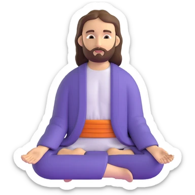 Jesus meditating, peaceful expression sticker