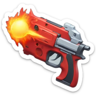 Red Fire Gun with Ice ball sticker