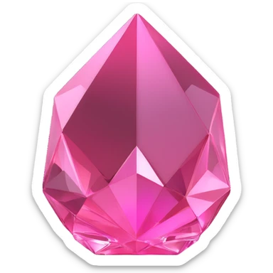 minimal 3D gothic crystal with pink highlight, simple and elegant sticker