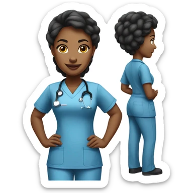Black nurse boss sticker