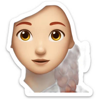 a girl with red hair in the image of a Genshi game sticker