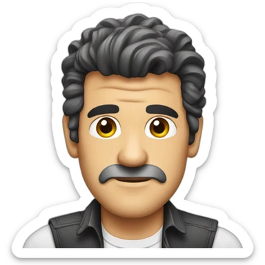 antonio banderas cartoon wearing shirt sticker