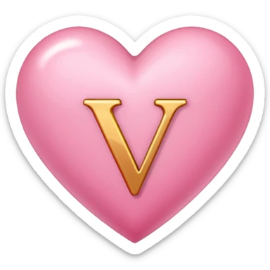 Corazon rosa con la inicial v sticker