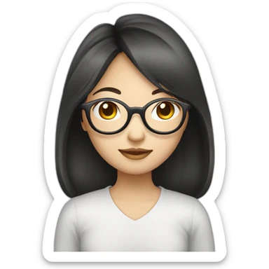 Fille asiatique avec lunette sticker