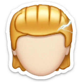 Lightening lifting toupee off of head with lightening blt sticker