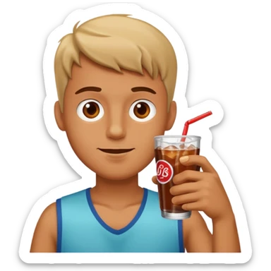 cool portrait of a guy drinking a soda sticker